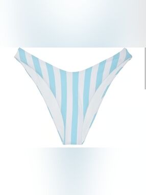 XS S M Victoria's Secret Swim Brazilian Bikini Bottom Blue Cabana